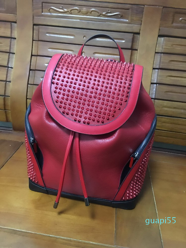 Top Fashion Bottoms is reds Boys Girls bags backpacks high quality lovers school bag handbags studded rivets real leather women men 6303, 40x31x16cm
Top Fashion Bottoms is reds Boys Girls bags backpacks high quality lovers school bag handbags studded rivets real leather women men 6303, 40x31x16cm