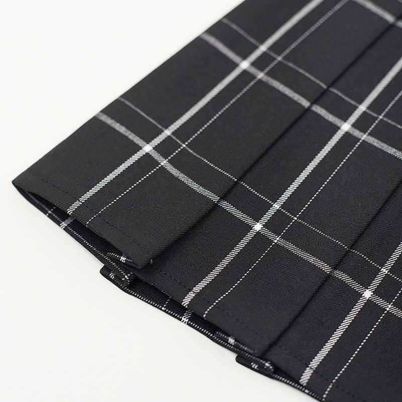 PEONFLY Sweet Women Pleated Skirt Fashion Plaid A-Line Mini High Waist Chic Kawaii Summer Casual Ladies 210619