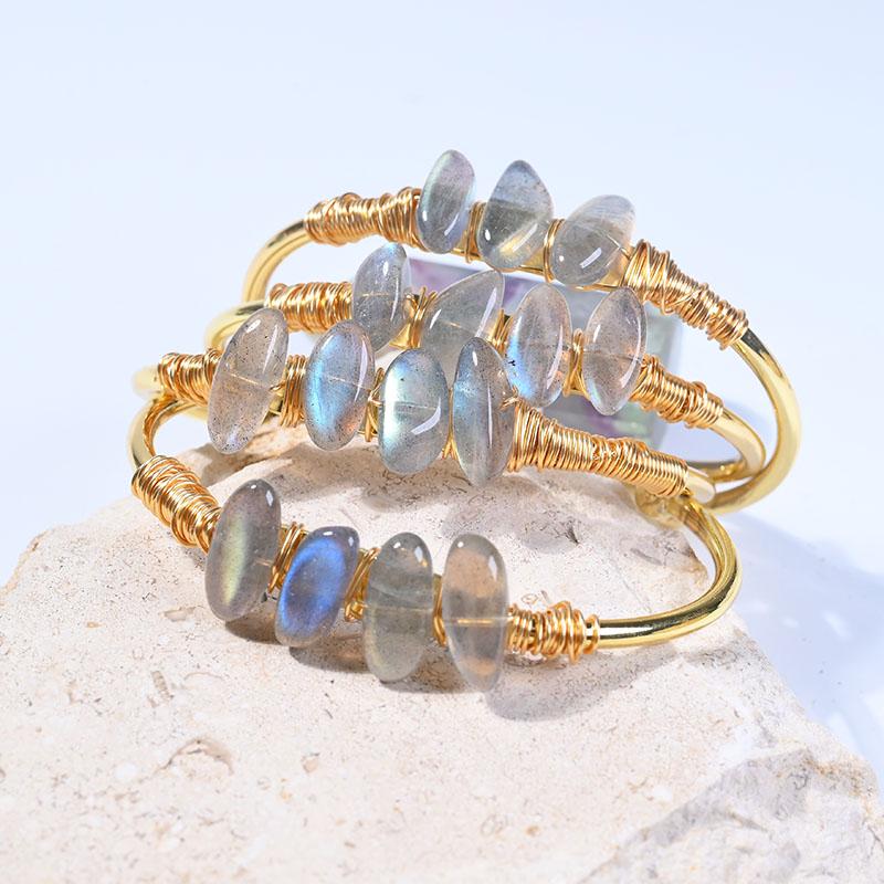 Bangle Natural Open Gold Wire Wrap Labradorite Stone Pulseras Mujer Jewelry For Women Pulsera Hombre
Bangle Natural Open Gold Wire Wrap Labradorite Stone Pulseras Mujer Jewelry For Women Pulsera Hombre