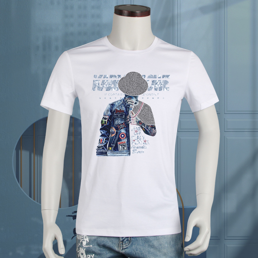 Men's short sleeve T-shirt 2021 summer fashion youth mercerized cotton round neck Pullover casual bottoming shirt, White
Men's short sleeve T-shirt 2021 summer fashion youth mercerized cotton round neck Pullover casual bottoming shirt, White