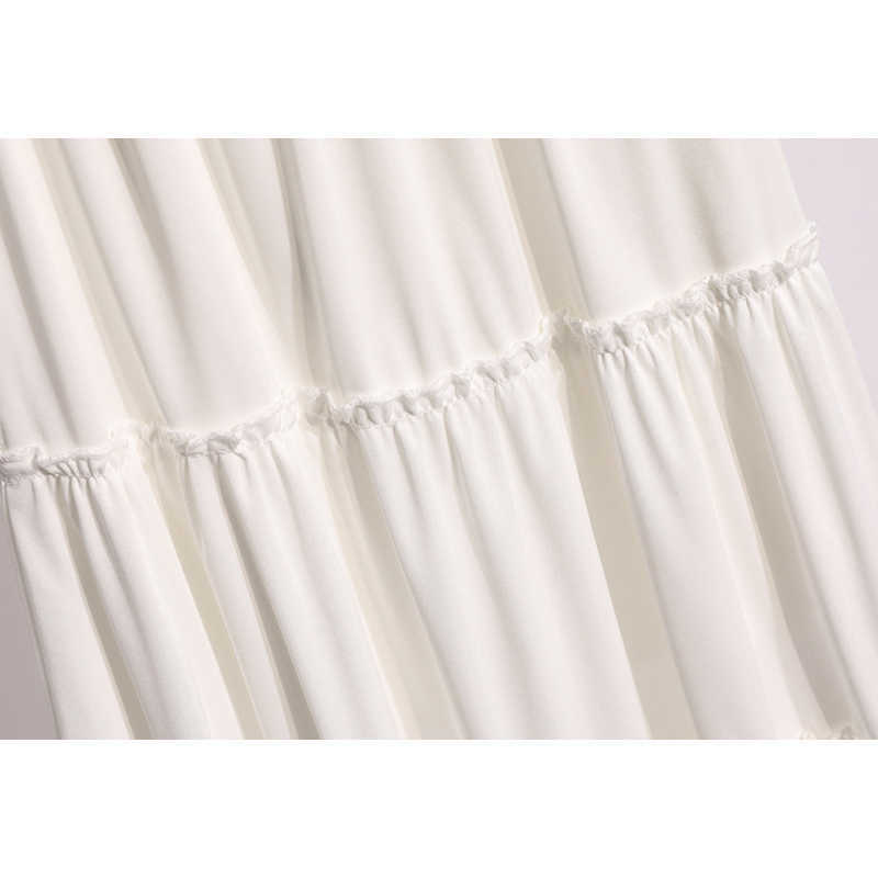 TIGENA Midi Long Skirt Women Fashion Summer Casual Simple Solid Black White A Line High Waist Female Korean Style 210621