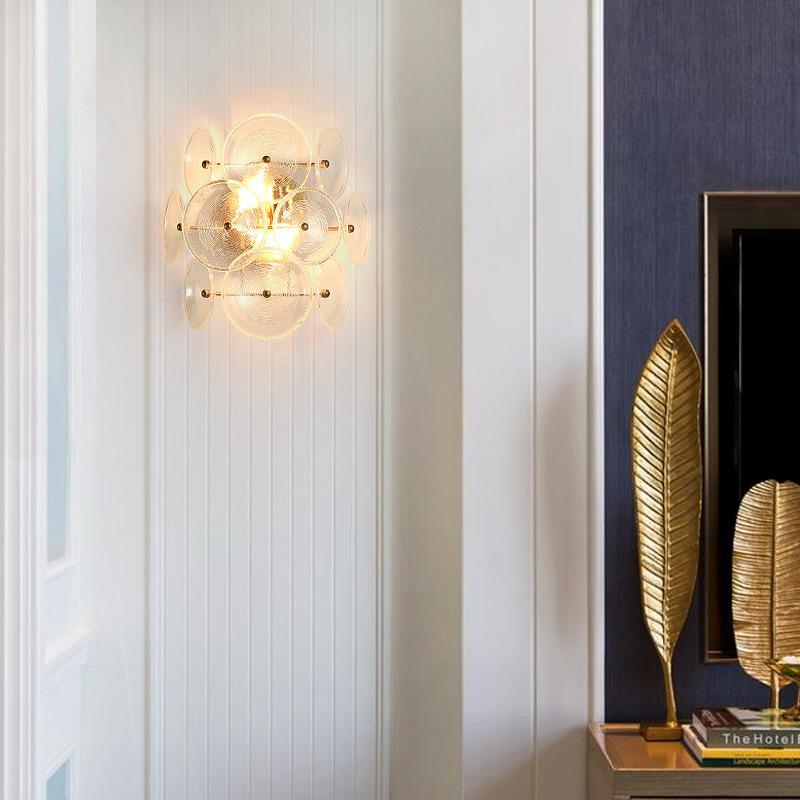 Nordic Style Art Flower Glass Led Wall Lamp For Bedside Aisle Restaurant TV Background Decor Sconce Lighting