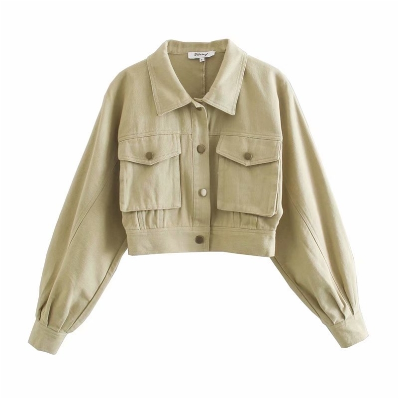 Spring Turn-down Collar Short Slim Green Solid Single Breasted Button Casual Women Jacket 210524
Spring Turn-down Collar Short Slim Green Solid Single Breasted Button Casual Women Jacket 210524
