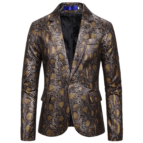 Vintage Snake Pattern Print Tuxedo Blazer Men One Button Slim Suit Jacket Men Blazer Masculino Party Stage Clothes for Singers X0615, Blue blazer
Vintage Snake Pattern Print Tuxedo Blazer Men One Button Slim Suit Jacket Men Blazer Masculino Party Stage Clothes for Singers X0615, Blue blazer