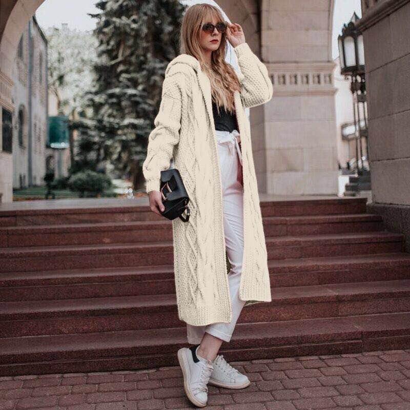 Women's Knits & Tees 2022 Autumn Winter Color Hooded Long Cardigan Sweater Twist Knit Sweaters Women Clothing, White
Women's Knits & Tees 2022 Autumn Winter Color Hooded Long Cardigan Sweater Twist Knit Sweaters Women Clothing, White