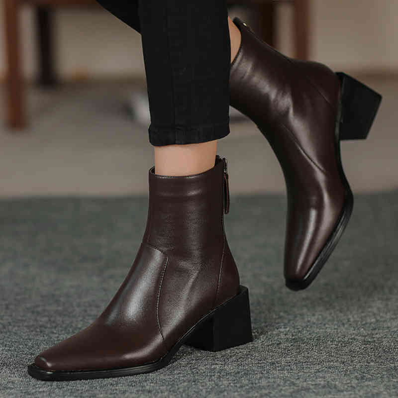 boots genuine autumn leather women's ankle boots come back zipper round toe square high heels motorcycle woman size 34-39 0tjq, Black
boots genuine autumn leather women's ankle boots come back zipper round toe square high heels motorcycle woman size 34-39 0tjq, Black
