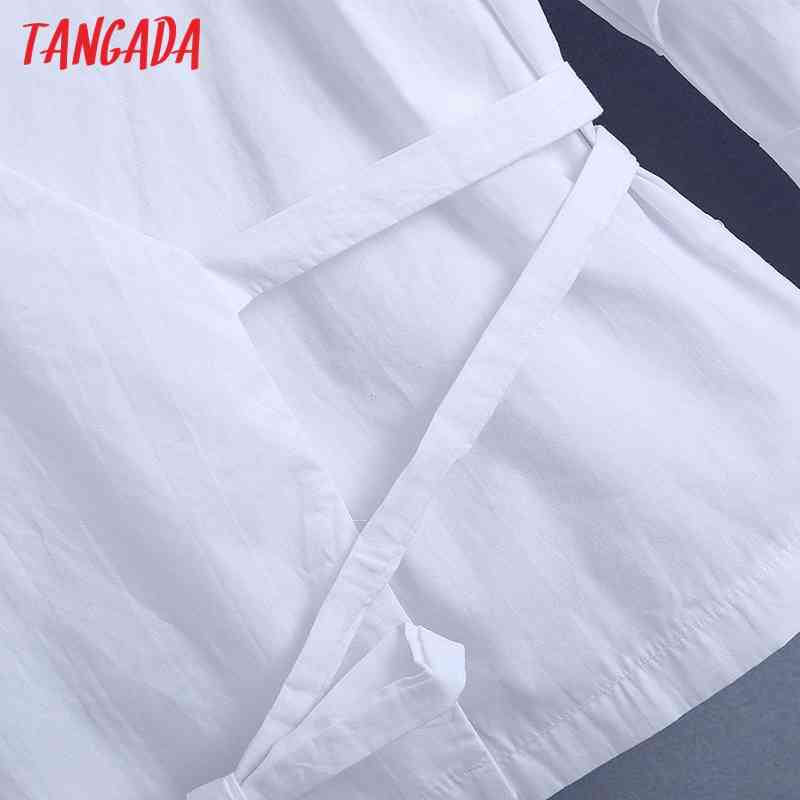 Women Fashion White Blouses Slash Vintage Long Sleeve Button-up Female Shirts Blusas Chic Tops BE488 210416
