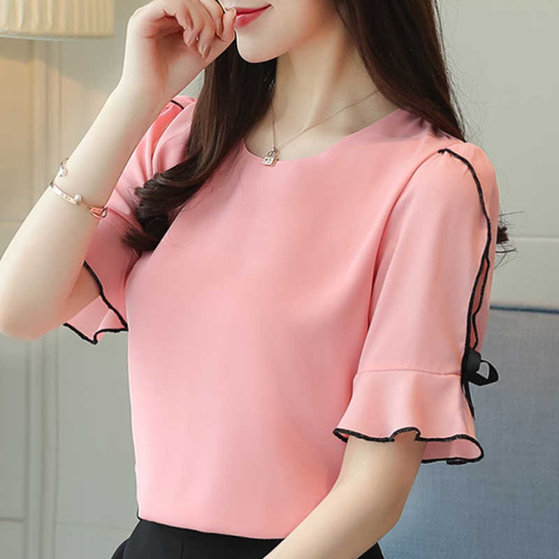 Blouses Woman Tops Women Summer Blouse Short Sleeve Blouse Women O-neck White Chiffon Blouse Shirt Women Clothes Blusas D19 210602
Blouses Woman Tops Women Summer Blouse Short Sleeve Blouse Women O-neck White Chiffon Blouse Shirt Women Clothes Blusas D19 210602