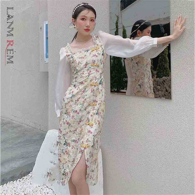 Women's Ruffle SPrinted Long Dress Square Neck Sleeve Loose Fit Fashion Trend Spring And Autumn 2E1236 210526, White
Women's Ruffle SPrinted Long Dress Square Neck Sleeve Loose Fit Fashion Trend Spring And Autumn 2E1236 210526, White