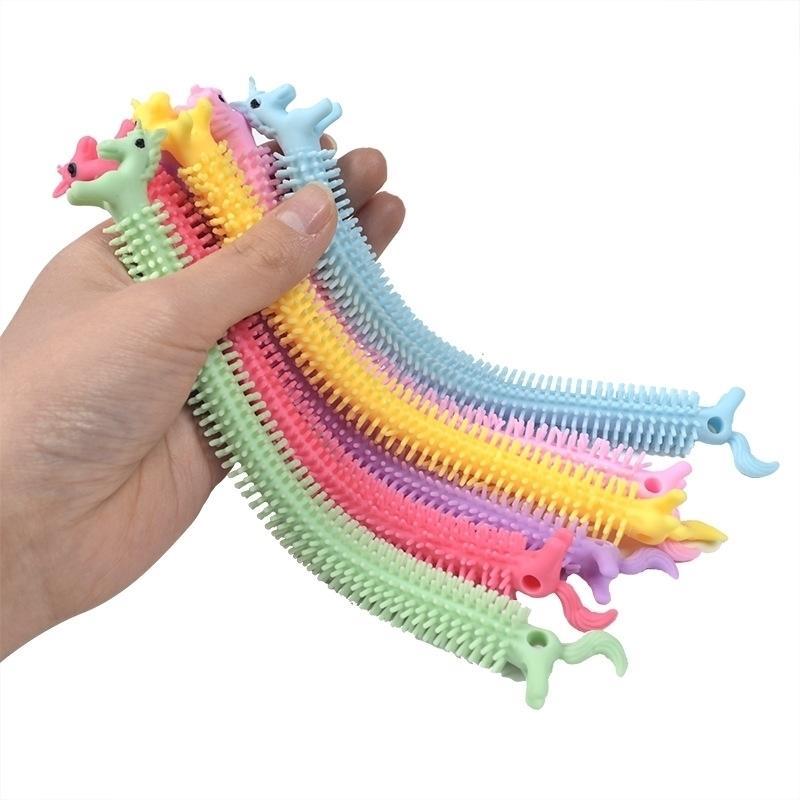 DHL fidget toys Sensory Toy Noodle Rope TPR Stress Reliever Unicorn Malala Le Decompression Pull Ropes Anxiety Relief For Kids Funny