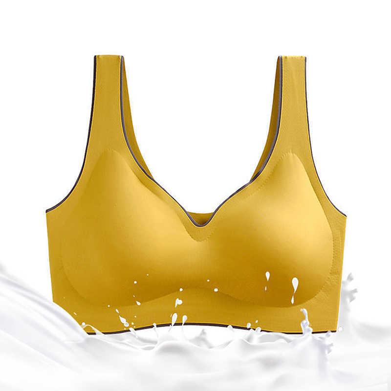 3pc Sexy Latex Bra Seamless Sleeping Underwear bh Comfort Shockproof Wirefree Bralette Soft Lingerie Fashion Intimate 210728