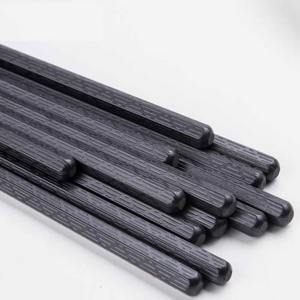 500Pairs Black Chopstick Restaurant Durable Japanese Chopstick Sushi Black Alloy Chopstick Chinese Food Bulk Sale