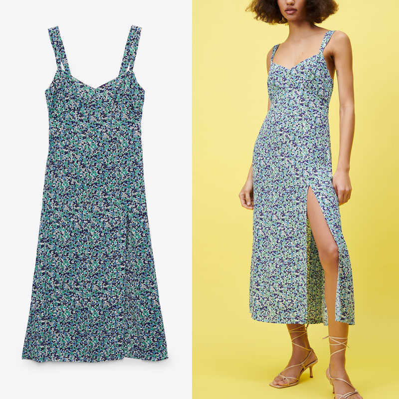 Za Floral Print Wide Straps Summer Dress Women Sleeveless Backless Vintage Party Dresses Woman Somcked Elastic Midi Dress 210602, As picture
Za Floral Print Wide Straps Summer Dress Women Sleeveless Backless Vintage Party Dresses Woman Somcked Elastic Midi Dress 210602, As picture