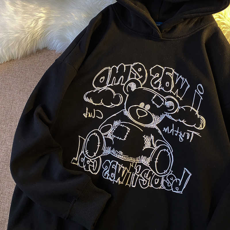 Korea Ulzzang fashion ins plus size cute bear streetwear gothic Casual embroidery Harajuku loose women Hooded sweatshirt 210608, White
Korea Ulzzang fashion ins plus size cute bear streetwear gothic Casual embroidery Harajuku loose women Hooded sweatshirt 210608, White