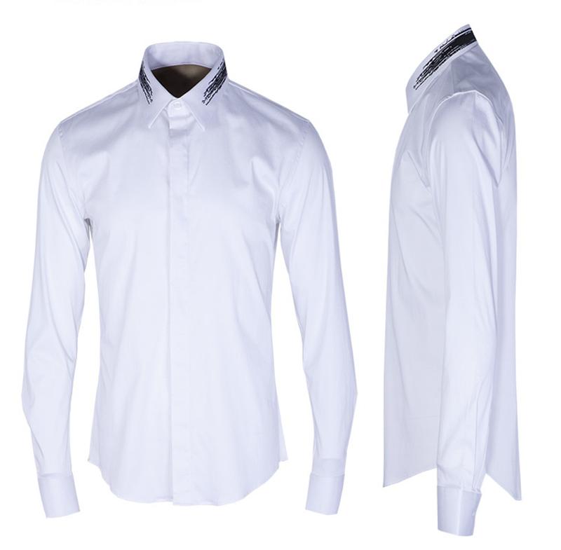 Minglu Men Shirt Design Mens Dress Shirts Slim Fit Long Sleeve Chemise Homme Formal Social Plus Size 4XL Men's Casual