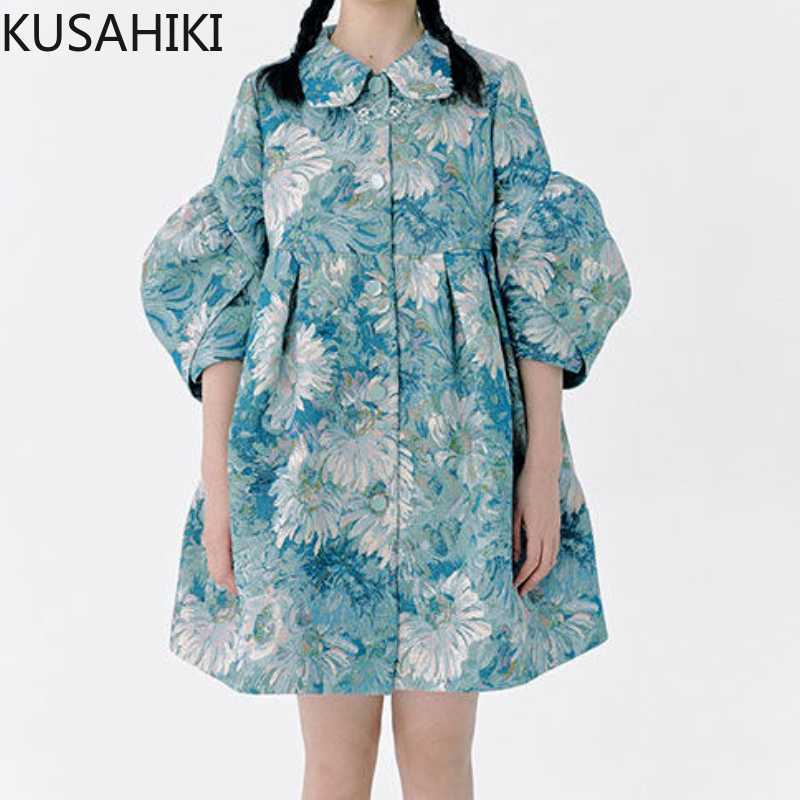 KUSAHIKI Vintage Printing Dresses Women Summer Puff Sleeve Peter Pan Collar Dress Causal High Waist Sweet Vestidos 6J272 210602, Blue
KUSAHIKI Vintage Printing Dresses Women Summer Puff Sleeve Peter Pan Collar Dress Causal High Waist Sweet Vestidos 6J272 210602, Blue