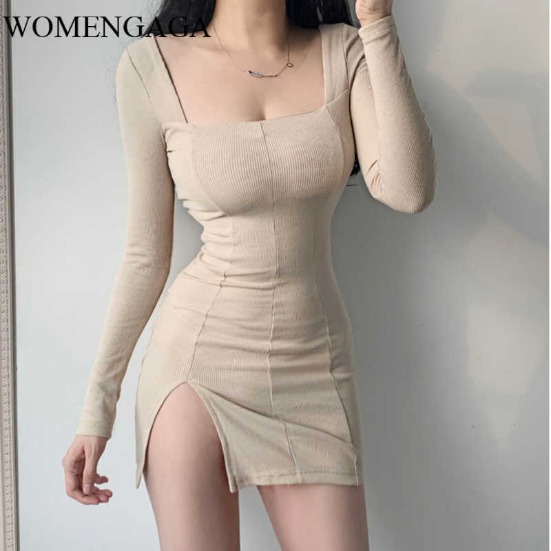 Summer sexy Square Collar Low Chest Thin Slim Sexy Solid Color Long Sleeve Dress Knitting Elasticity Sheath Dresses E209 210603, Khaki
Summer sexy Square Collar Low Chest Thin Slim Sexy Solid Color Long Sleeve Dress Knitting Elasticity Sheath Dresses E209 210603, Khaki