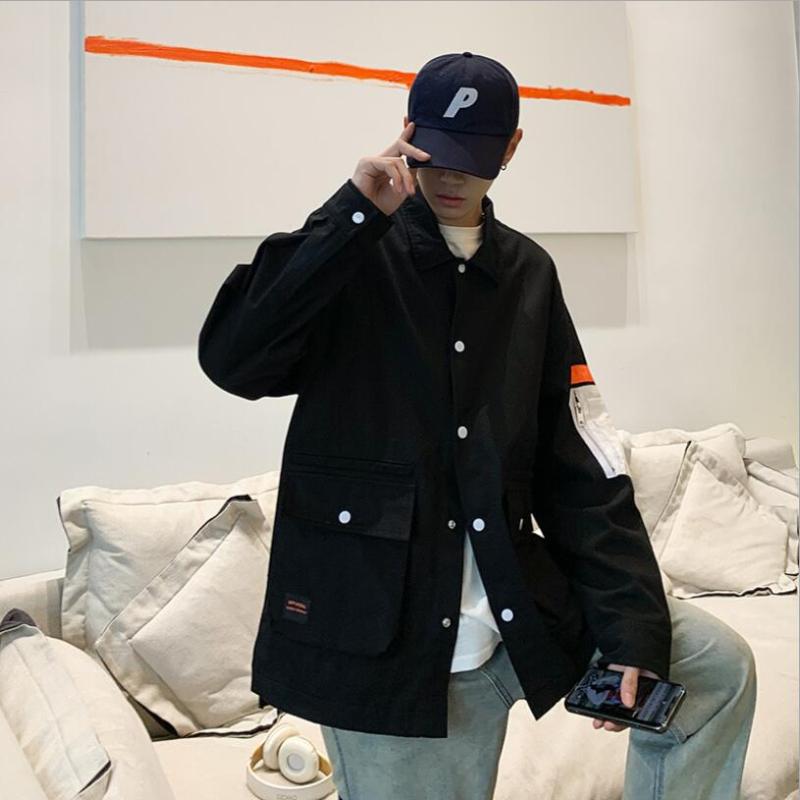 Fashion Autumn Men Jackets Trend Brand Men's High Street Casual Jacket Solid Color Coat Male Clothing W1878