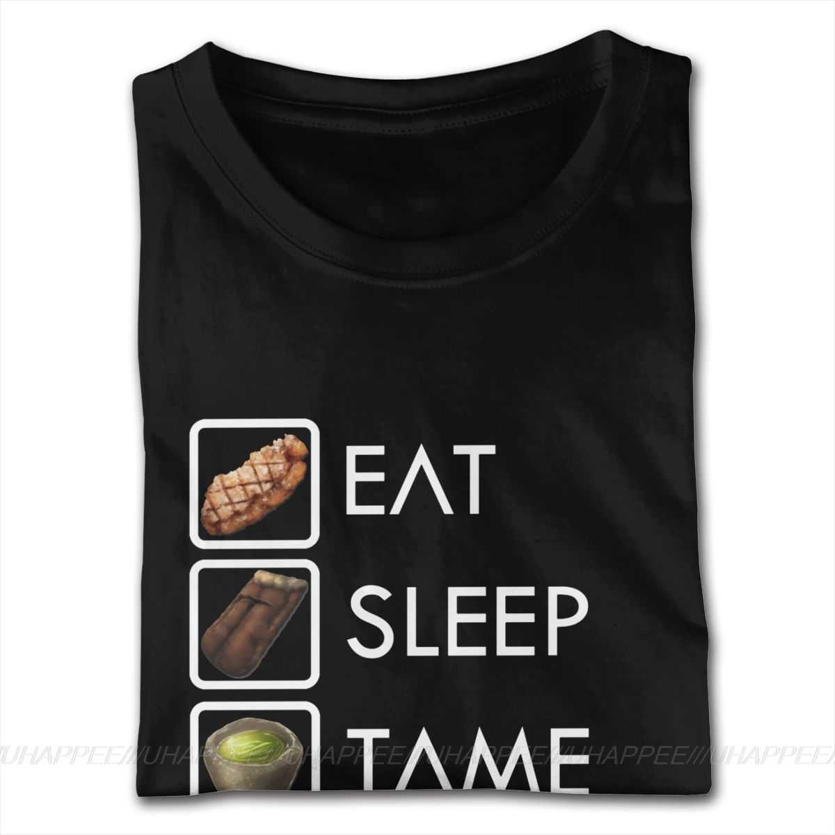 Funky Ark Survival Evolved Eat Sleep Tame Repeat Tee Shirts Short Sleeve Man Male S-6XL Black T 210629