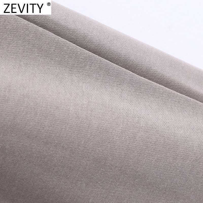 Zevity Spring Autumn Women Fashion Leisure Straight Pants Femme Casual Slim Elastic Waist Pocket Chic Long Trousers P968 210603