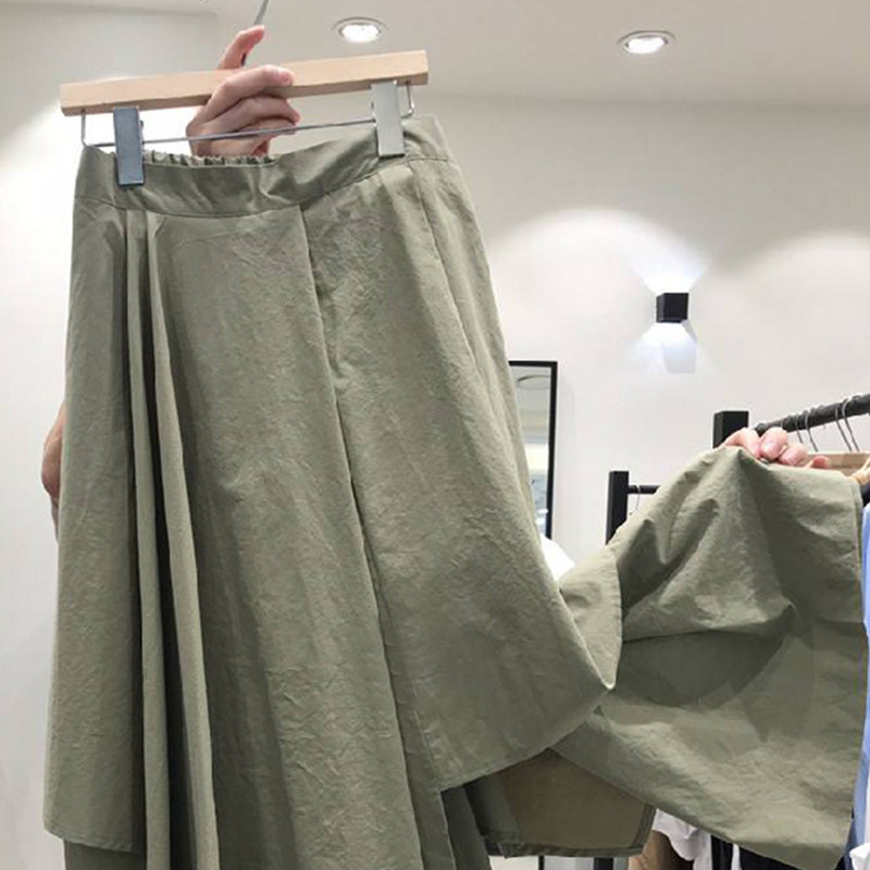 Nomikuma Irregular High Waist Elegant Skirts Causal A-line Mid-calf Women Skirts Spring New Solid Faldas Mujer Moda 6F509 210427