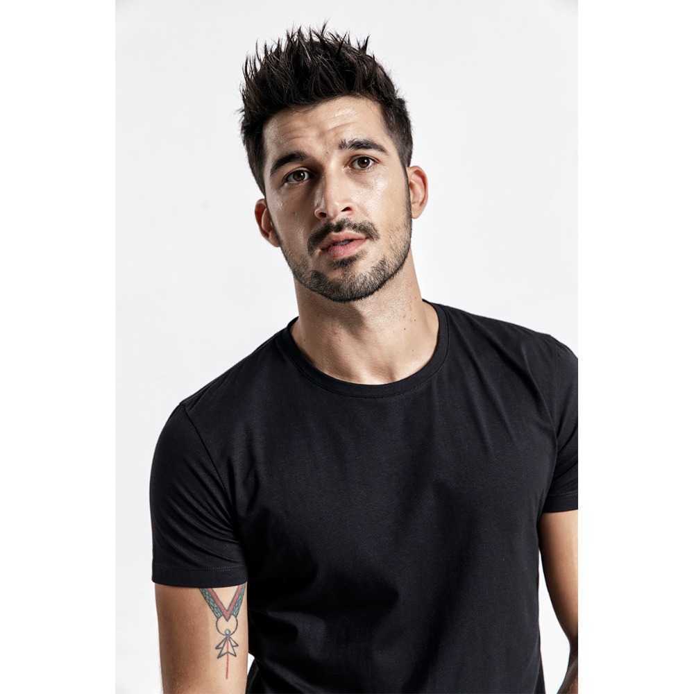Summer Solid Basic t shirt Men Skinny O-neck Cotton Slim Fit tshirt Male High Quality Breathable Tees 190115 210623