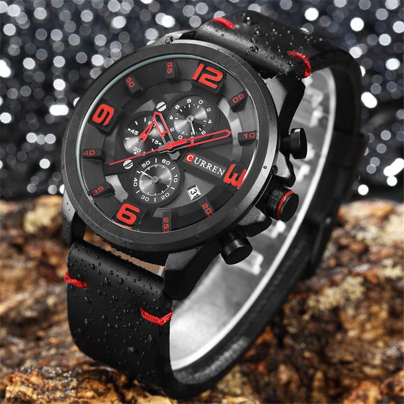 Montres-bracelets Curren Top Chronograph Quartz Montres Hommes Sport Montres Militaire Armée Militaire Cuir Horlarrière Relogio Masculino