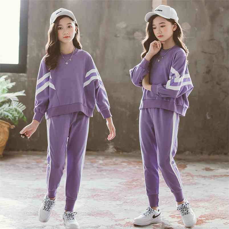 Autumn Children Sets Casual Long Sleeve Athletic Wear Leisure Sports Pants Purple Active 2Pcs Girls Clothes 3-12T 210629
Autumn Children Sets Casual Long Sleeve Athletic Wear Leisure Sports Pants Purple Active 2Pcs Girls Clothes 3-12T 210629