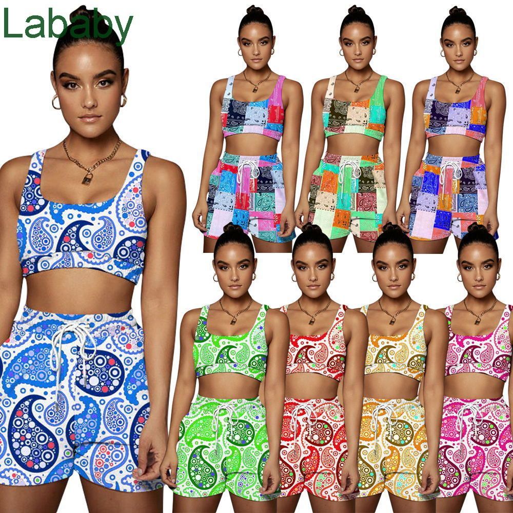 Women Tracksuits Two Pieces Set Designer Outfits Sleeveless Vest Shorts New Sports Suit Bohemian Style Printing Leisure Suit Beach Suit, Red and blue
Women Tracksuits Two Pieces Set Designer Outfits Sleeveless Vest Shorts New Sports Suit Bohemian Style Printing Leisure Suit Beach Suit, Red and blue