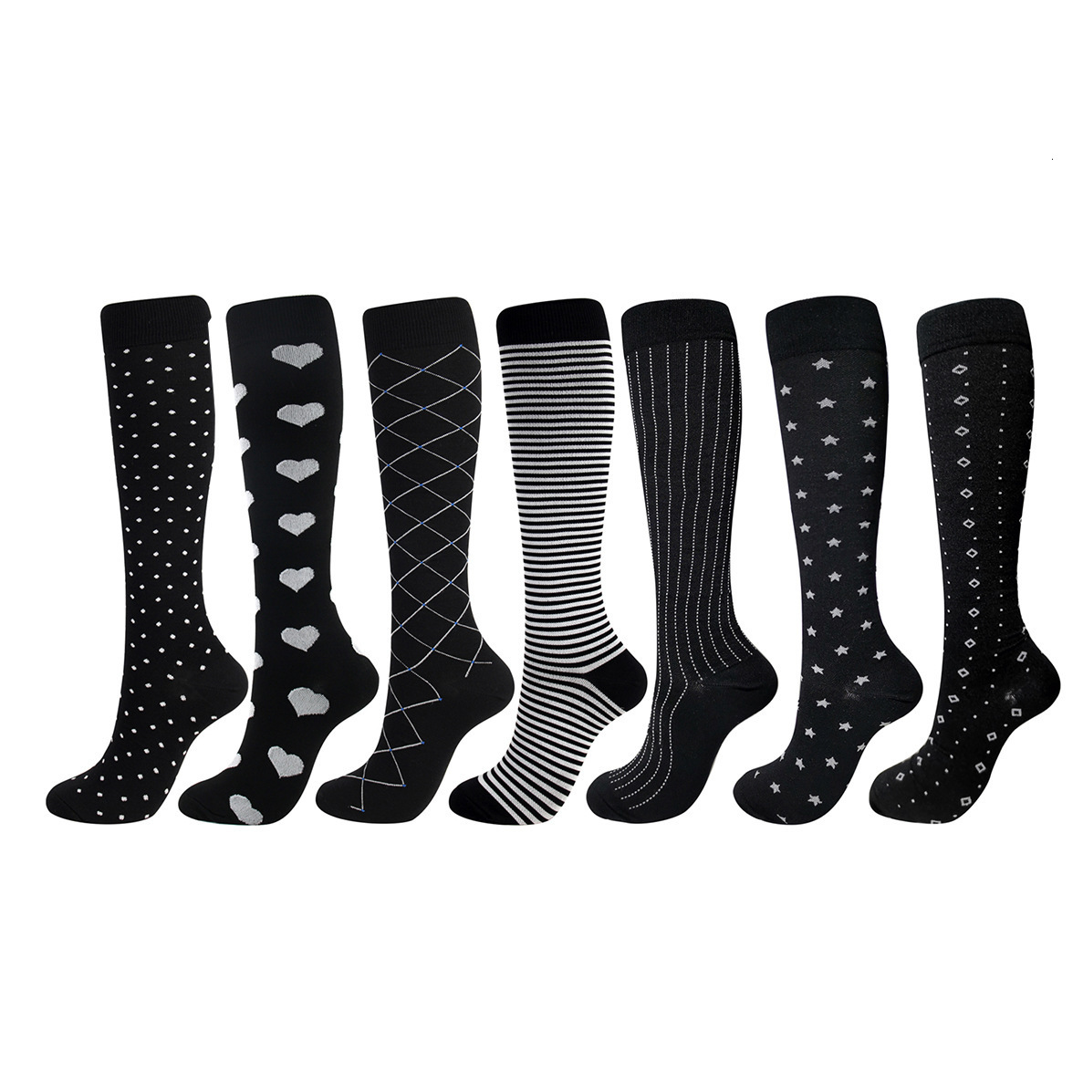 Men's and women's running sports pressure socks elastic football socks long tube high tube compression socks, Jacquard 5
Men's and women's running sports pressure socks elastic football socks long tube high tube compression socks, Jacquard 5