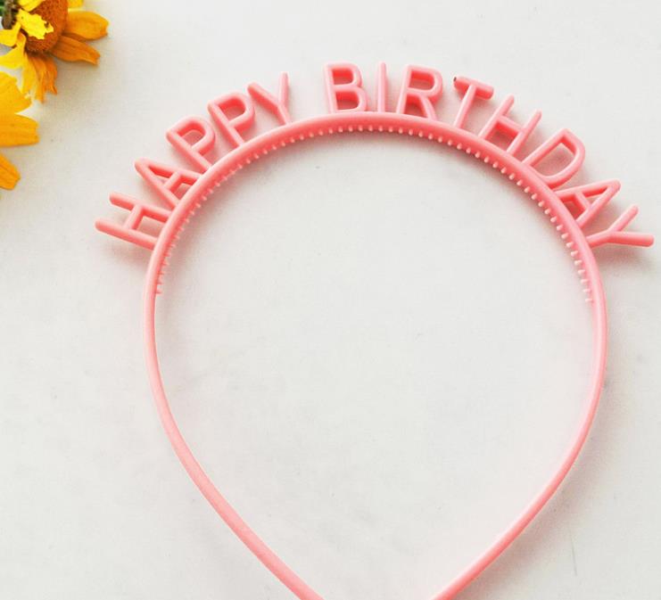 Happy Birthday Headbands Boy Girl Adults Tiara Crown Letter Hairband Party Headwear Hair Hoop Headpieces Plastic Candy Colors