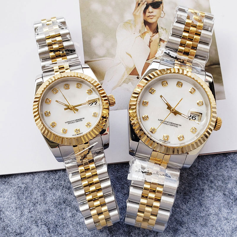 Mens Watches Automatic Mechanical Watch Diamond Design Stainless Steel Lady Wristwatches 31MM 36MM Montre de Luxe High Quality Free Transportation, Customize
Mens Watches Automatic Mechanical Watch Diamond Design Stainless Steel Lady Wristwatches 31MM 36MM Montre de Luxe High Quality Free Transportation, Customize