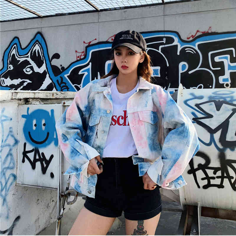 Oversized Denim Jacket Women Plus Size Loose Coats And s Female Streetwear Jean Outerwear 210427