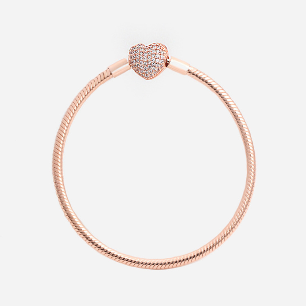 Luxury Fashion 18K Rose gold CZ diamond Heart Bracelets Original box for Pandora 925 Silver Smooth Snake Chain Bracelet, Golden;silver
Luxury Fashion 18K Rose gold CZ diamond Heart Bracelets Original box for Pandora 925 Silver Smooth Snake Chain Bracelet, Golden;silver