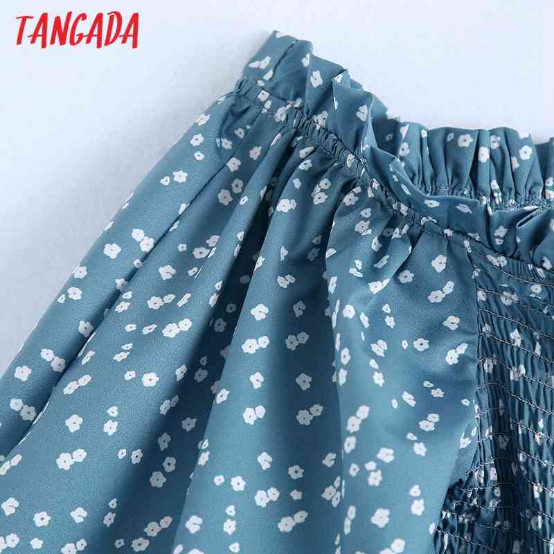 Women Retro Floral Print Crop Short Sleeve Summer Chic Female Sexy Slim Shirt Tops 6Z68 210416