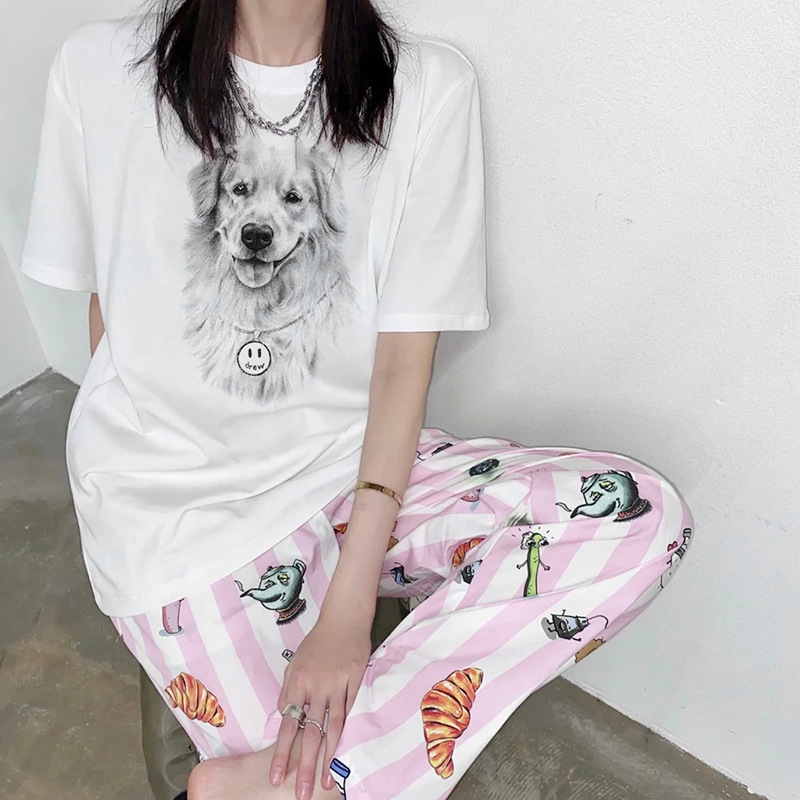 Drew Justin Bieber House GOLDEN dog head smiling face printed Street hip hop short sleeve T-shirt, White;black
Drew Justin Bieber House GOLDEN dog head smiling face printed Street hip hop short sleeve T-shirt, White;black