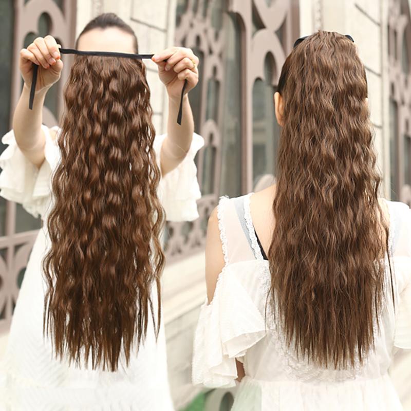 Synthetic Wigs DIFEI 24 Inches Long Curly Ponytail 9 Colors High Temperature Fiber Drawstring Hair For Black Women