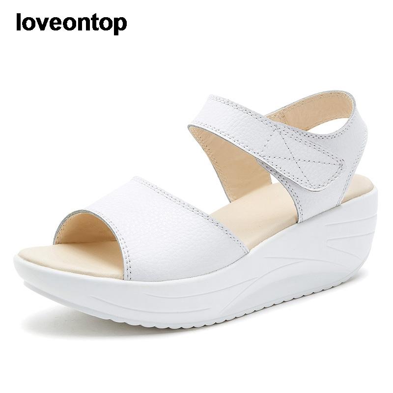 Loveontop Women Flat Sandals Woman Platform Genuine Leather Sandalias Mujer Soft Casual Summer Lady With PU, Black
Loveontop Women Flat Sandals Woman Platform Genuine Leather Sandalias Mujer Soft Casual Summer Lady With PU, Black