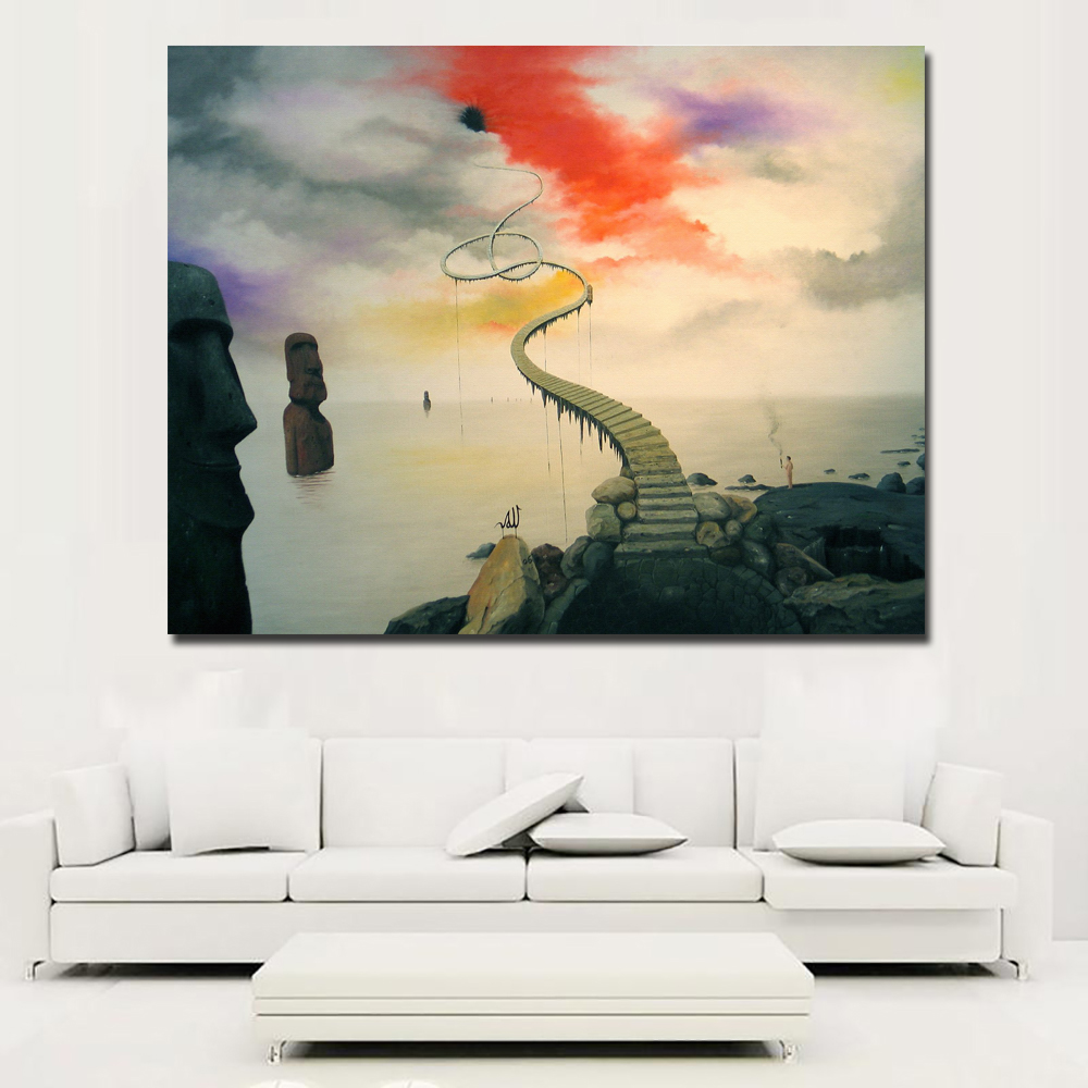 Abstract Art surrealism Het Zwarte Gat Abstract Painting Printed On Canvas Art Painting Wall Pictures For Living Room
