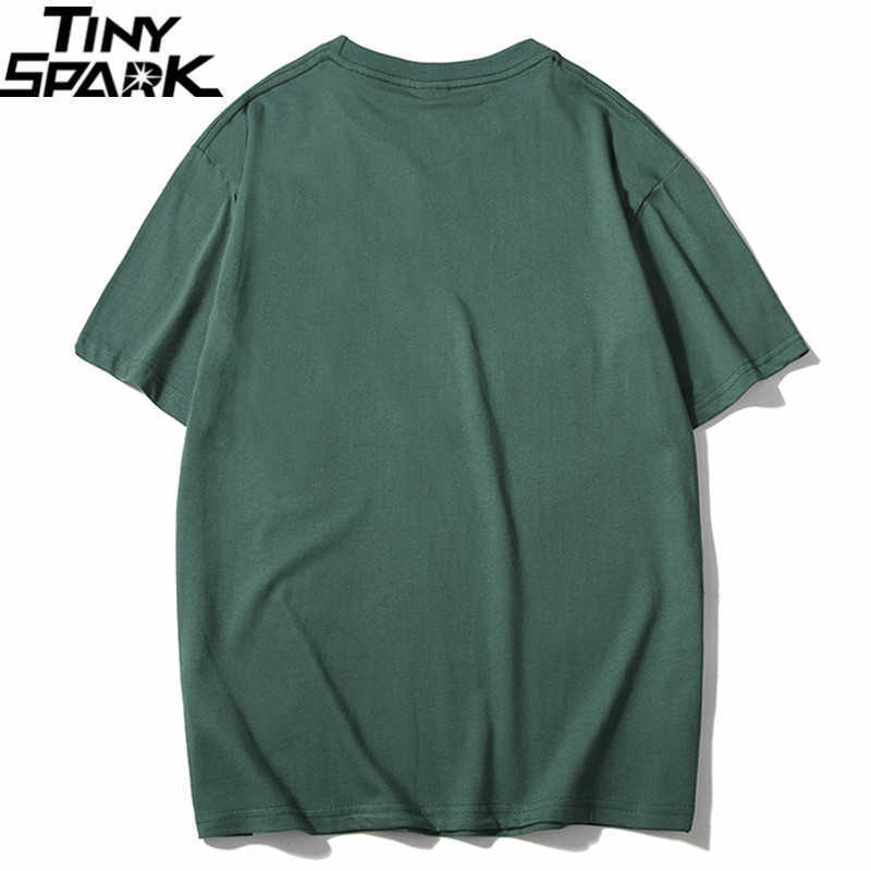 Harajuku Plain T Shirt Summer Hip Hop Tshirt 100 Cotton Men Green T-Shirts Streetwear Casual Basic Tops Tees Short Sleeve 210604