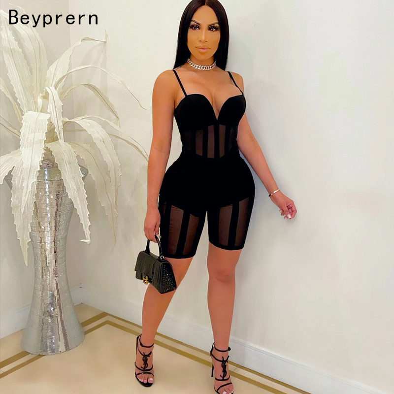 Beyprern New Chic Spagetti Straps Caged Romper (Black) Womens Jumpsuits Sexy See Through Sheer Mesh Skinny Bodysuits Party
Beyprern New Chic Spagetti Straps Caged Romper (Black) Womens Jumpsuits Sexy See Through Sheer Mesh Skinny Bodysuits Party