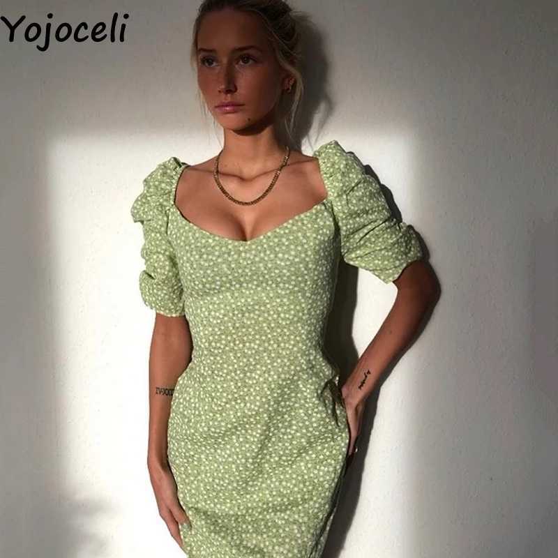 Yojoceli Sexy print fitness beach dres Summer elegant short casual Cool daily mini vestidos 210609