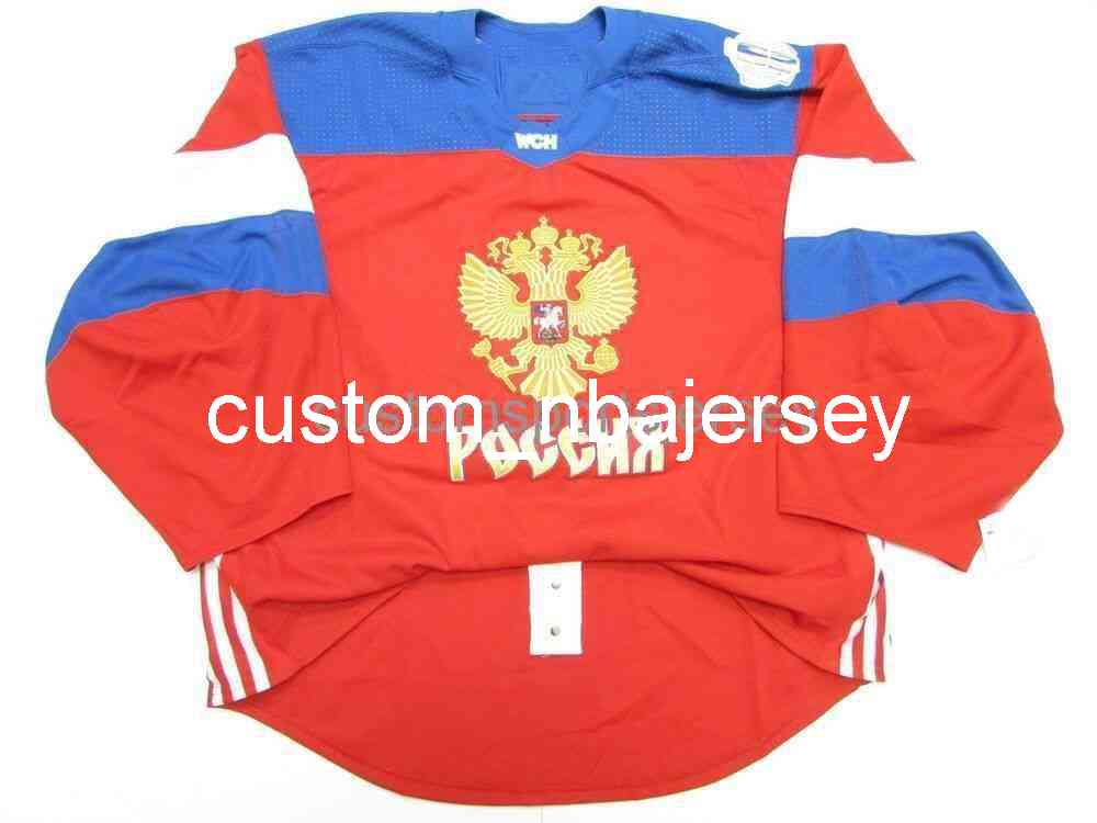 RUSSIA RED WORLD CUP OF HOCKEY TEAM ISSUED JERSEY GOALIE CUT Stitch Custom any name and number, Black
RUSSIA RED WORLD CUP OF HOCKEY TEAM ISSUED JERSEY GOALIE CUT Stitch Custom any name and number, Black