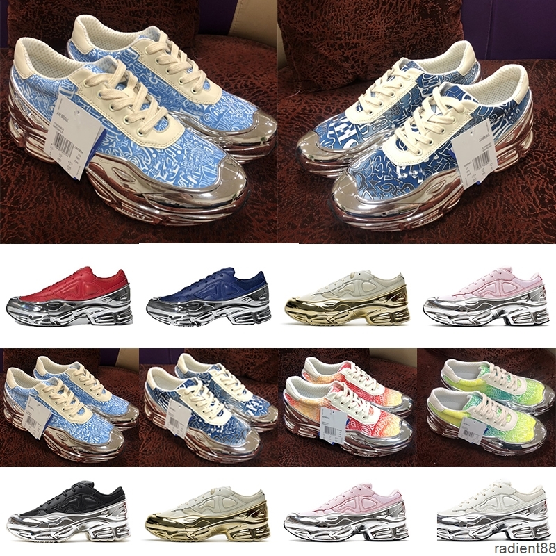 

[Original box+socks+TAG]Preferential RAF Ozweego joint Running Shoes men's and women's liquid silver mirror milk foam retro stitching old, Customize
