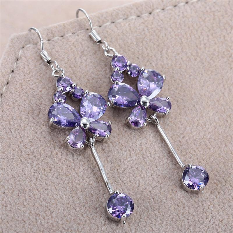 Dangle & Chandelier Luxury Purple Zircon The Butterfly Shape Earrings Charm For Women Design Wedding Fashion Jewelry, Silver
Dangle & Chandelier Luxury Purple Zircon The Butterfly Shape Earrings Charm For Women Design Wedding Fashion Jewelry, Silver