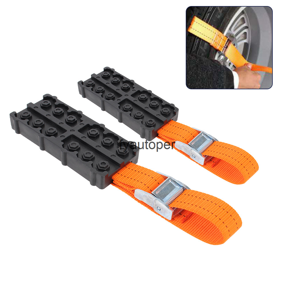 Tire Chain Straps Durable PU Anti-Skid A Set Car Traction Blocks With Bag Emergency Snow Mud Sand For Ice