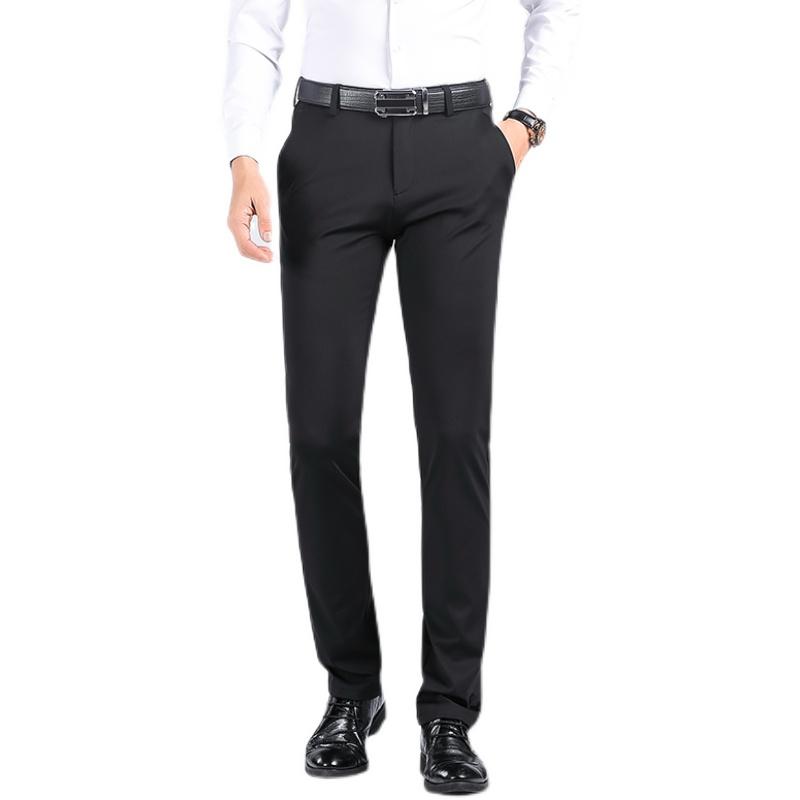 Summer Men's Thin Stretch Trousers Casual Solid Color Youth Non-iron Slim Pants