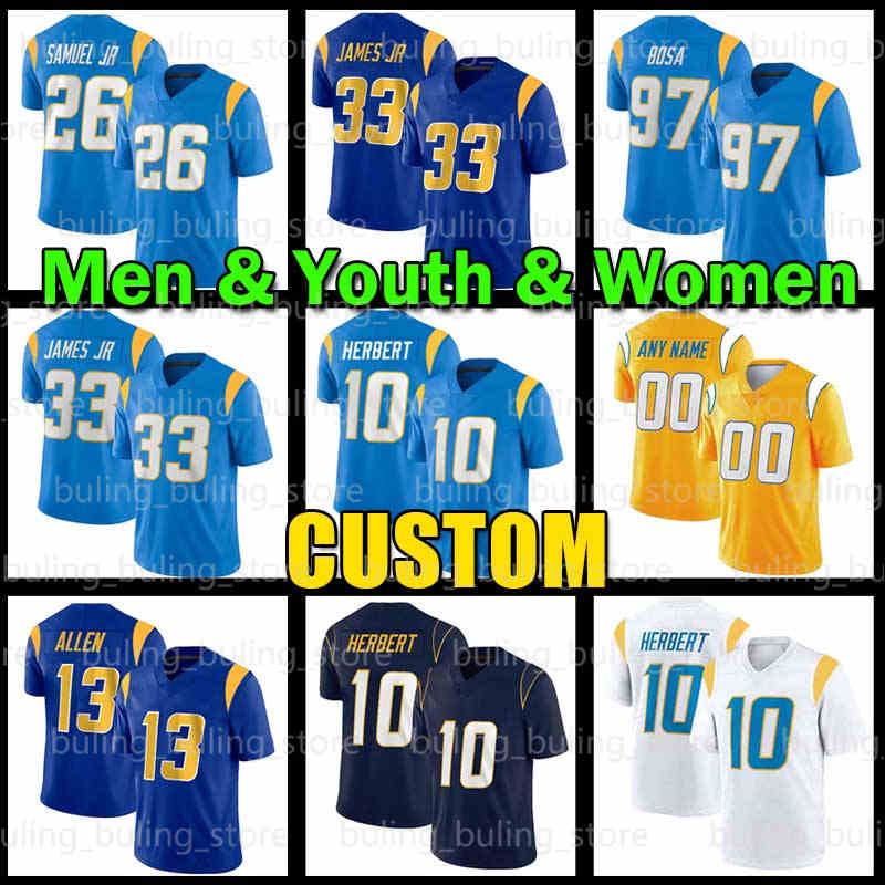 10 Justin Herbert Football Jersey Keenan Allen Charger Los Derwin James Jr Angeles Bosa Austin Ekeler LaDainian Tomlinson Asante Samuel Easton Stick Rashawn Slater, Custom men jersey(s d)
10 Justin Herbert Football Jersey Keenan Allen Charger Los Derwin James Jr Angeles Bosa Austin Ekeler LaDainian Tomlinson Asante Samuel Easton Stick Rashawn Slater, Custom men jersey(s d)