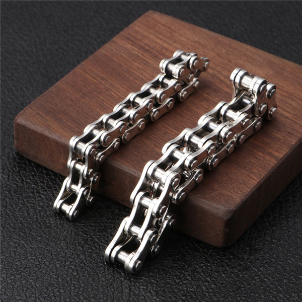 Quality 925 Sterling silver Bicycle toothed link chain bracelets American European antique handmade punk gothic designer luxury jewelry accessories gi