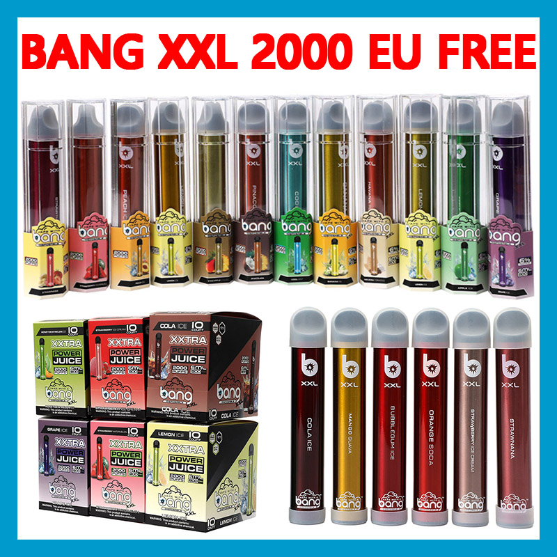 Bang XXL 2000 Puffs Disposable Vape Pod E Cigarette With 800mAh Battery 6ml Pre-Filled Cartridge XXtra Vaporizer Pen Kit Europ Free Ship
Bang XXL 2000 Puffs Disposable Vape Pod E Cigarette With 800mAh Battery 6ml Pre-Filled Cartridge XXtra Vaporizer Pen Kit Europ Free Ship